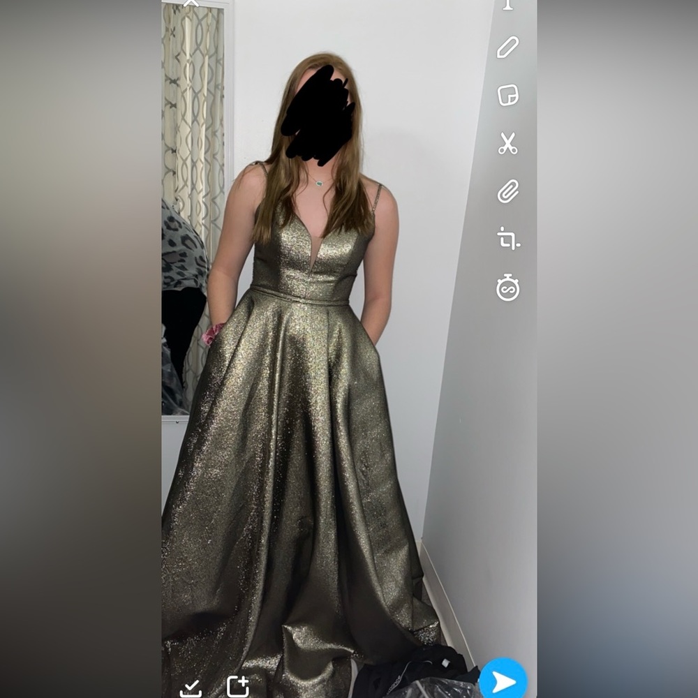 NWT black and gold prom/floral dress